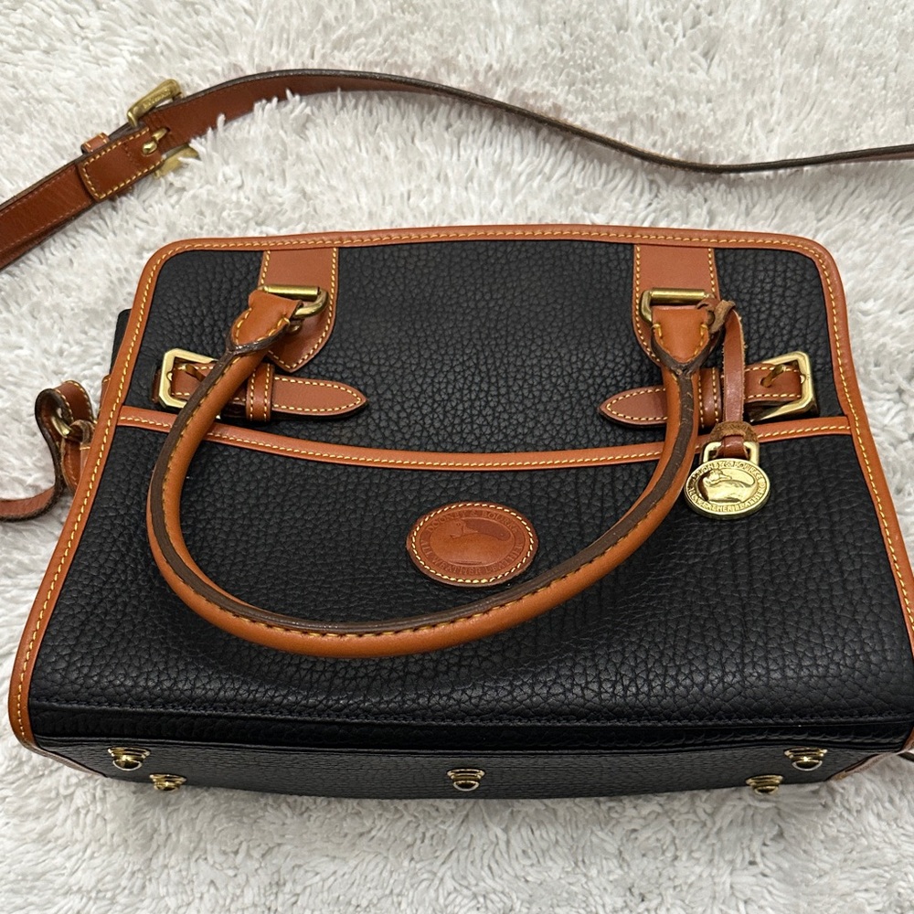 Dooney & Bourke Black and Tan Satchel